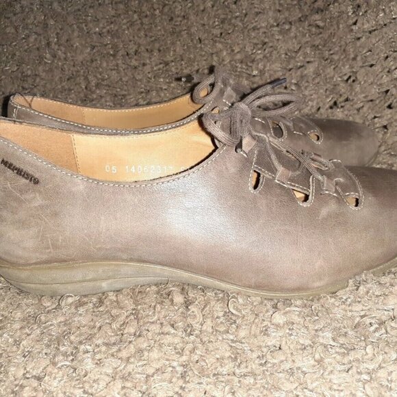 MEPHISTO Air-Jet-Taupe/Light Brown Distressed Nubuck Lace Up-Size 6.5M-Near Mint - Picture 6 of 7
